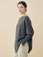 Women's Spring Irregular Shawl Batwing Sleeve Loose Sweater
