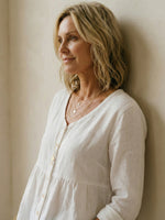 Women’s Lightweight Linen Blend V-Neck Shirt