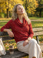 Women's Elegant Solid Color Loose Shiny Sweater
