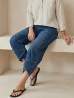 Women’s Casual Cross Design Washed Cotton Denim Jeans