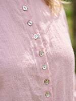 Linen Button-Front Drop Shoulder Shirt