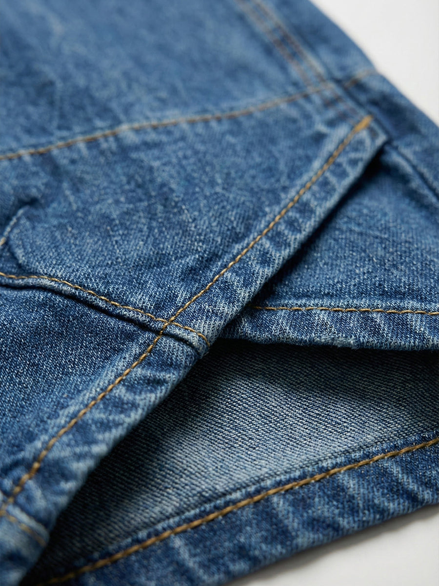 Women’s Casual Cross Design Washed Cotton Denim Jeans