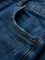 Women’s Casual Cross Design Washed Cotton Denim Jeans