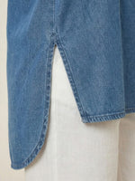 Women's Casual Washed Denim V-Neck Tunic Top