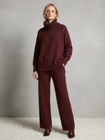 Casual Travel Stand Collar Side Zipper Top Straight Pants Two-Piece Set