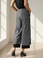 Linen Double Layer Handmade Capri Pants
