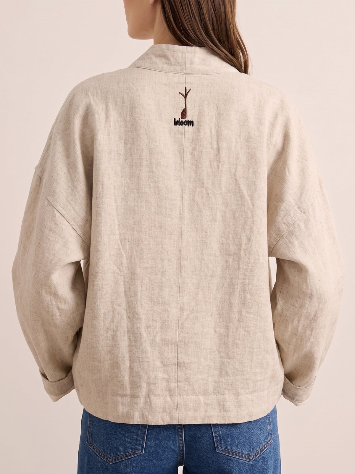 Casual Embroidered Linen And Cotton Cardigan