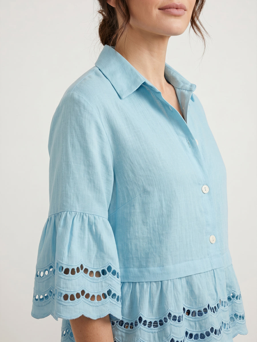 Mother’s Day Gift Pick | Soft Vintage Floral Cutout Shirt – Light, Breathable & Made for Her