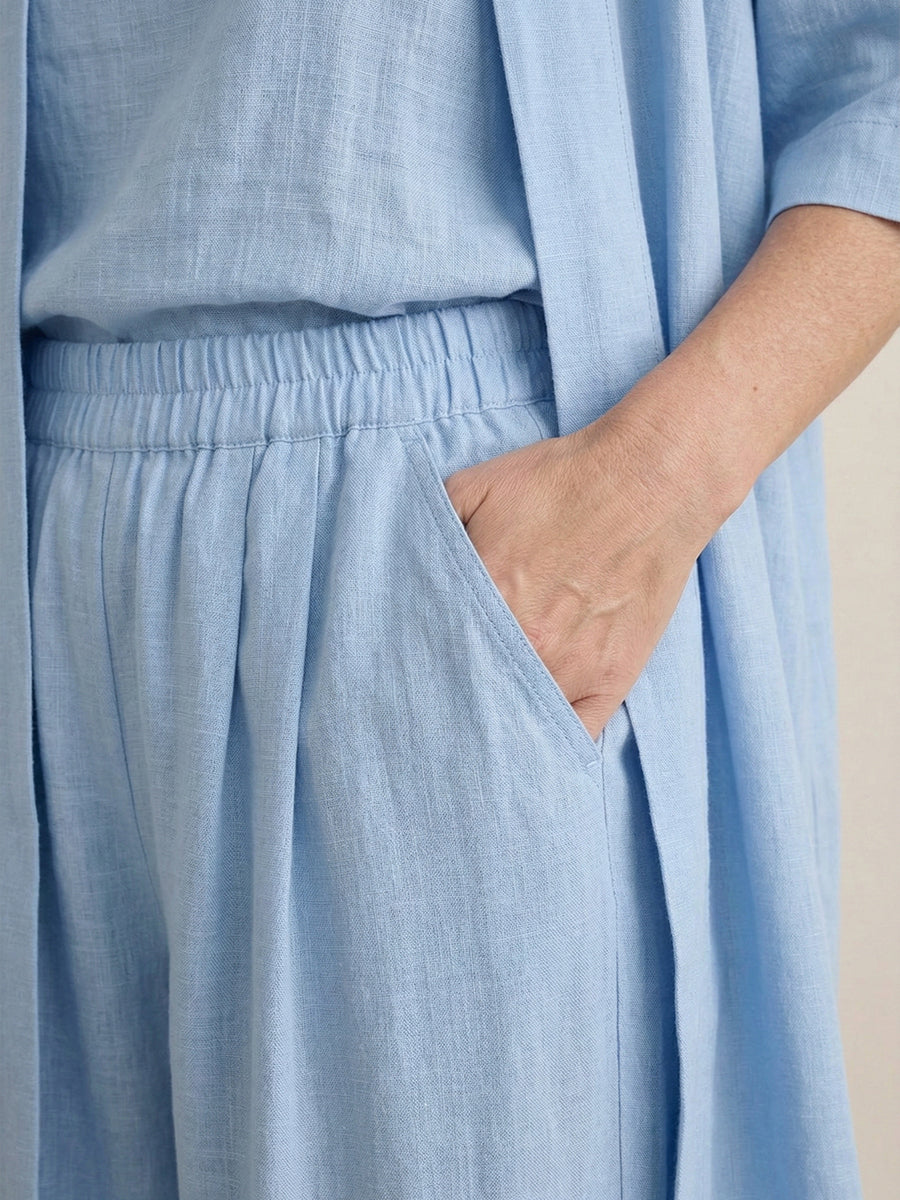 FIORACHIC Minimalist Cotton Linen 3-Piece Set – Relaxed Everyday Outfit