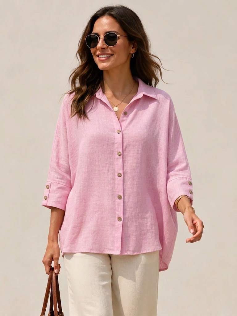 Loose And Cozy Linen And Cotton Shirt