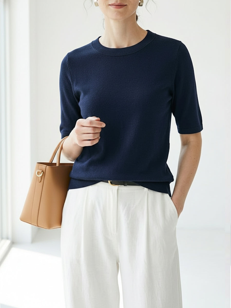 Women’s Cotton T-Shirt Short Sleeve Crew Neck Soft Breathable Casual Summer Top