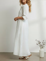 Women's Retro Ruffled Collar Floral A-line Dress