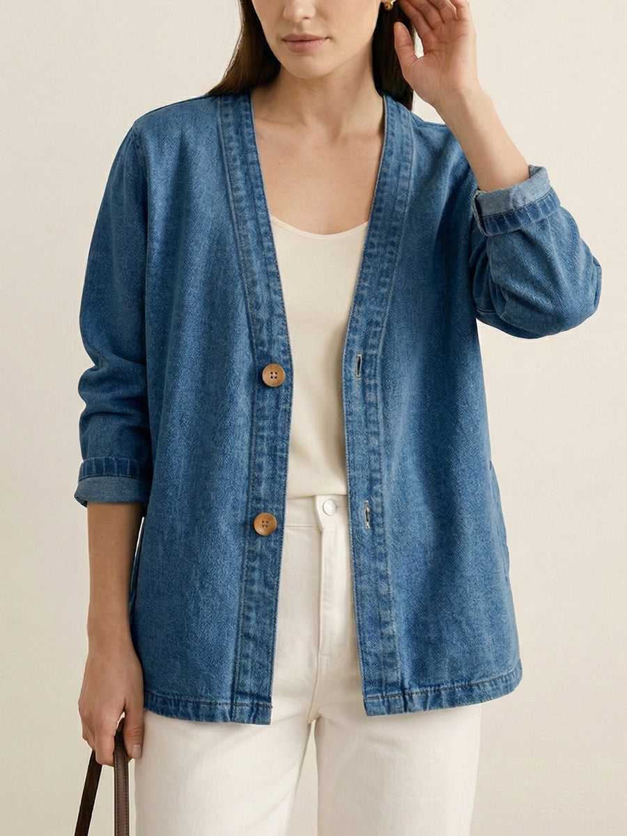 Women's Casual Denim Cardigan