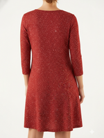 Elegant Christmas V-neck Sparkling Red Prom Dress