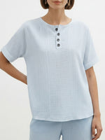Women's Artistic Cut Striped Cotton-linen Shirt Blouse