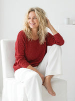 Christmas Round Neck Sparkling Knit Top
