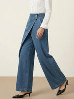 Women's High-waisted Casual Loose-fitting Wide-leg Jeans