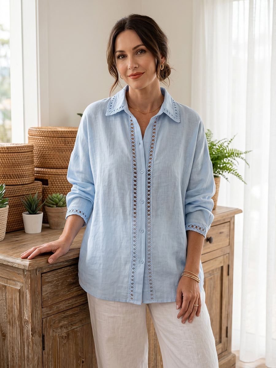 Mother’s Day Gift Pick | Soft Linen-Cotton Cutout Shirt – Comfort She’ll Love Every Day