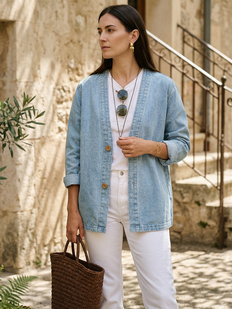 Women's Casual Denim Cardigan