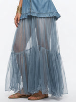 Mother’s Day Vintage Denim Patchwork Maxi Dress – Elegant & Timeless Gift