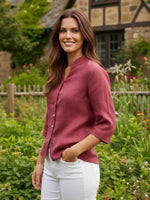 Linen Hand Button Fitted Jacket