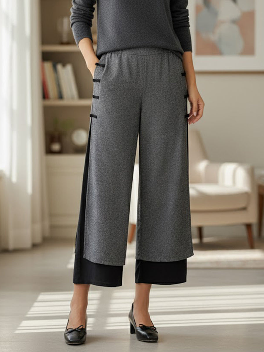 Linen Double Layer Handmade Capri Pants