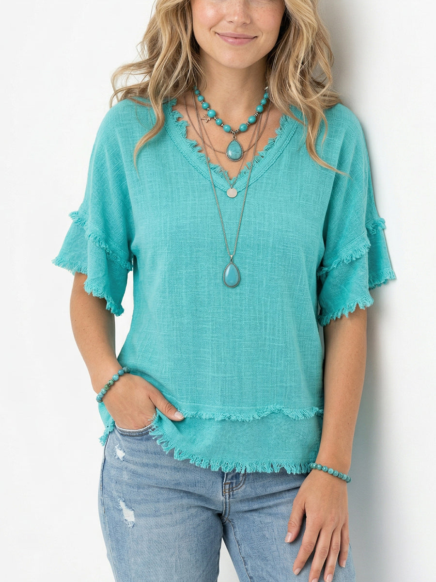 Mother’s Day Vintage Patchwork Cotton Linen Shirt – Soft, Relaxed & Timeless