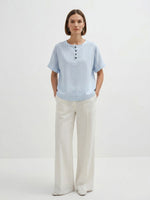 Women's Artistic Cut Striped Cotton-linen Shirt Blouse