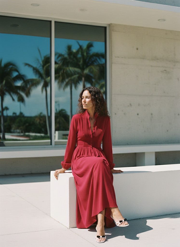 Women's Elegant Romantic Vacation Spring Maxi Dress Red Frock
