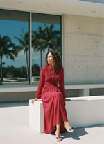 Women's Elegant Romantic Vacation Spring Maxi Dress Red Frock