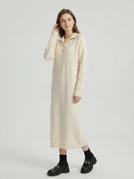 Autumn/Winter Collared Button Loose Knit Sweater Dress