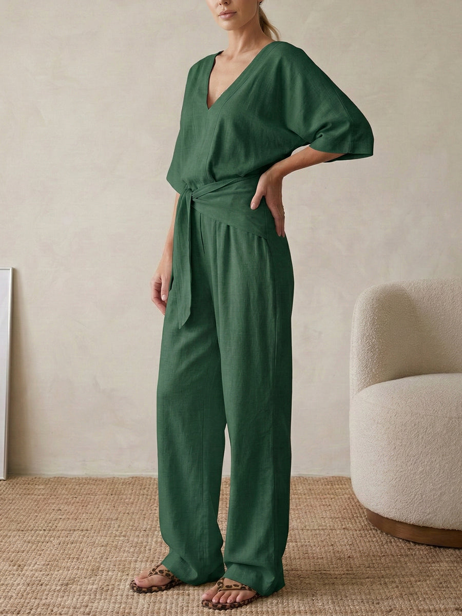 Women's Linen And Cotton Jumpsuit