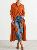 Casual Linen And Cotton Shirt Dress