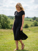 Linen Natural Summer V-Neck Dress