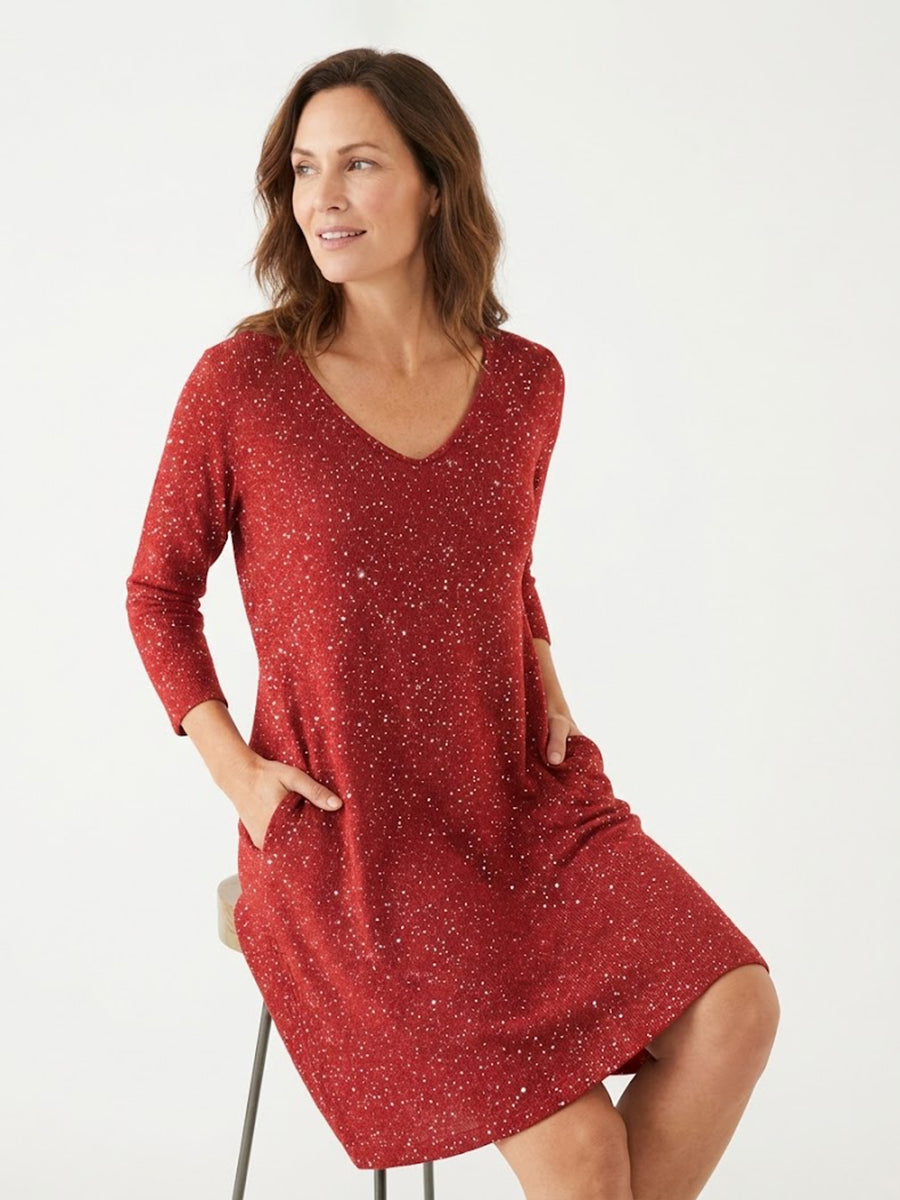 Elegant Christmas Party V-neck Sparkling Dress