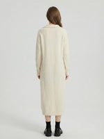 Autumn/Winter Collared Button Loose Knit Sweater Dress