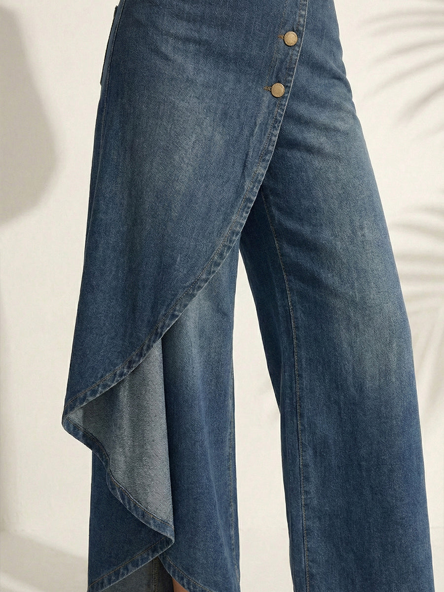 Women’s High-Waisted Wide-Leg Denim Pants