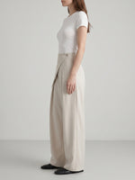 Women's Minimalist High-Waist Asymmetric Flowy Wide-Leg Trousers