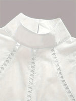 White Linen Cotton Sleeveless Blouse With Eyelet Cutout Details