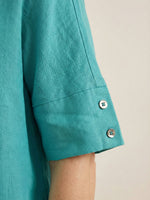 Linen V-Neck Short Sleeve Shirt