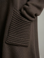 Women's Solid Color High-Neck Long-Sleeve Casual Loose Knit Dress