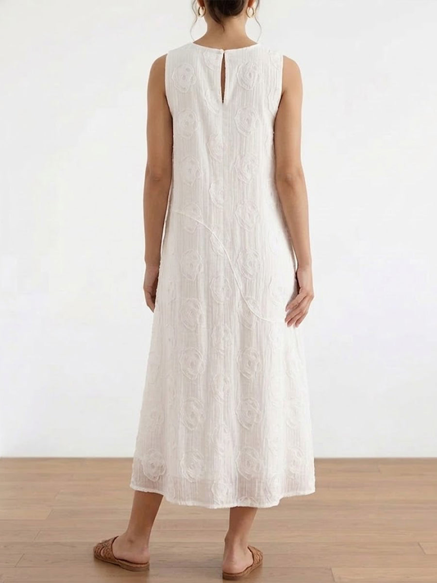 Cozy And Stylish Jacquard Sleeveless Dress