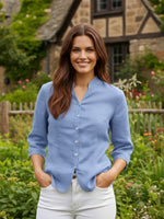 Linen Hand Button Fitted Jacket