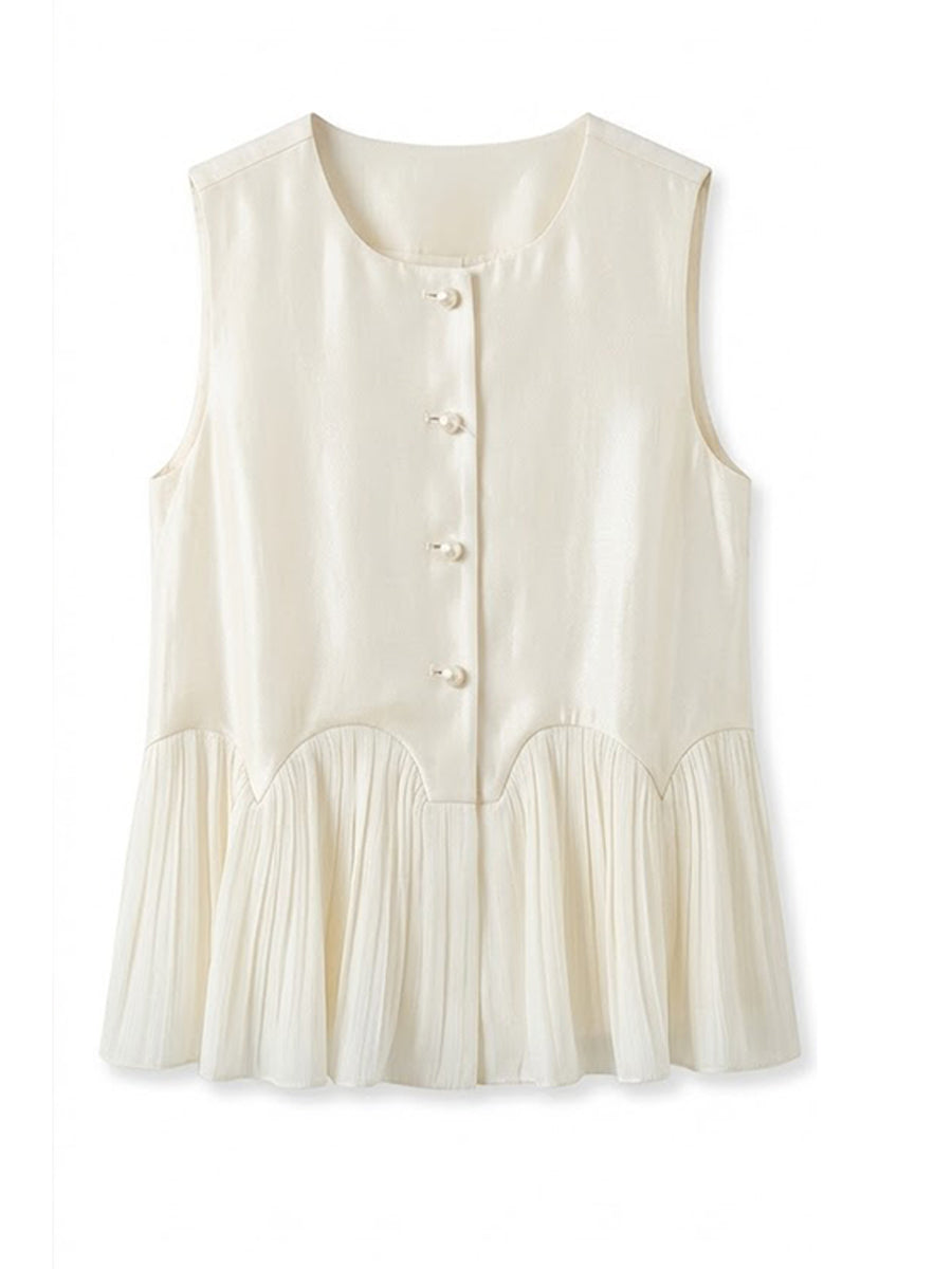 Stylish And Elegant Color-block Sleeveless Top