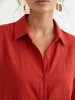 Casual Linen And Cotton Shirt Dress