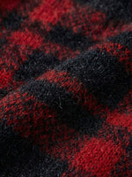 Women’s Loose Red & Black Plaid High-Collar Maxi Dresses