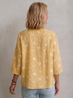 Casual Embroidered Linen And Cotton Shirt