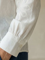 Vintage Peter Pan Collar Embroidered Floral Button-Up Shirt