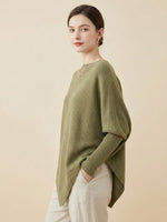 Women's Spring Irregular Shawl Batwing Sleeve Loose Sweater