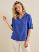 Linen V-Neck Short Sleeve Shirt